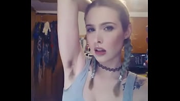Preview 2 of Mom Son Rap Gang - What is her name? Gorgeous Blonde Showing Hairy Armpits in Webcam!