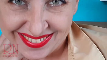 Preview 3 of Thtee Girls - Lips teasing with red lipstick. Red lipstick kissing teasing by Regina Noir.
