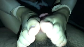 Preview 4 of Mom Dad First Time Sex - Chinese footjob cum on feet