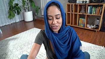 Preview 2 of Mom Son Cooking - Teen In Hijab Begs For Sex Ed