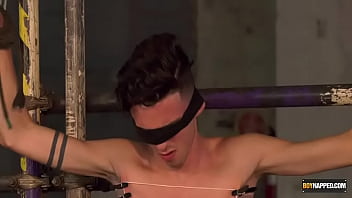 Preview 4 of Real Wife Swap Party - Mature Sebastian Kane torments skinny bound gay Jesse Evans
