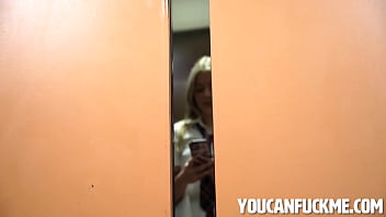 Preview 1 of Alexis Grace Double Footjob 01 - Elevator Encounter: Stuck Student&#039_s Steamy Study Session
