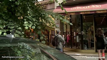Preview 2 of Indian Desi Sex Massage - Naked blonde bound in shop window
