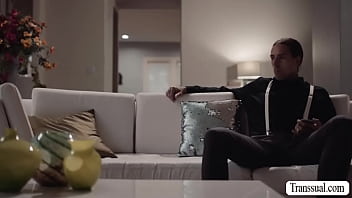 Preview 1 of Canadian Student Need For Money - Handsome dude bareback his TS girlfriend