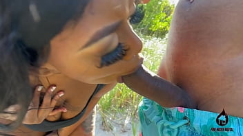 Preview 3 of Yonug Reen - Firehousexxx BTS Shoot with Juicy Tee Beach Suck off