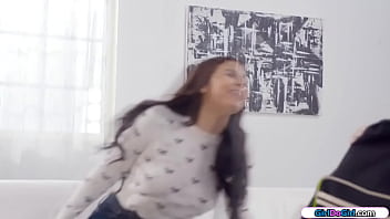 Preview 1 of Small Blowjob Hidden - GirlDoGirl.com - Busty latina kisses and facesits her bff