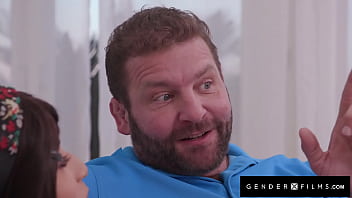 Preview 1 of Fuck In Yoga Pants Porn Gif - Cute Trans StepDaughter Rammed By StepDad - Rayne Arts - GenderXFilms