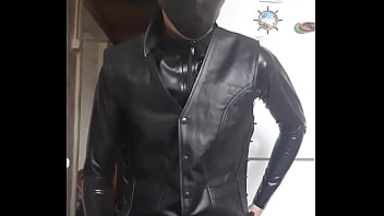 Preview 1 of Monster Vo - Guy in leather jacket putting gloves