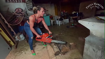 Preview 2 of Wrong Hole Song Sub Espanol - Smoking while revving a chainsaw