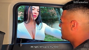 Preview 2 of Jasmine Jae Squirting Hard - Sexy busty Latina Milf in heels Silvana Lee gets picked up in public by a guy with a big dick