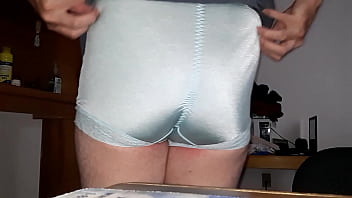 Preview 2 of Getting Eaten - posing &amp_ spreading in a nicer pair of panties.  they&rsquo_re not the sexiest panties but they are most comfortable ~ it&rsquo_s hard not to fee all girly in them!  rhonda shear ahh lace trim brief panty aqua S
