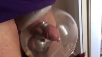 Preview 1 of Ex Mast - Pumping cock balls in chastity cage