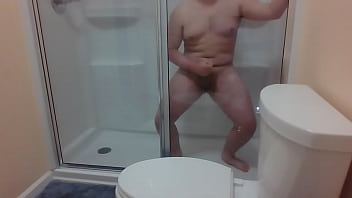 Preview 3 of Mom Ass Guys - Chubby Asian Cums in Hotel Shower
