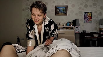 Preview 1 of Extra Small Blonde Teen Daughter - wife got out of the shower and gave a gentle blowjob,  and then I fucked her