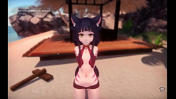 Preview 4 of Kwisha Grey Gangbang - MonsterGirl Island [Monthly Hentai game] Ep.13 Discovering a shape shifter hot smile girl with growing boobs on the beach