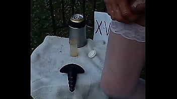 Preview 3 of Dicke Teeni Fotzen Creampie - Butt Plug Backyard Anal Intrusion.  Crosscountrydude