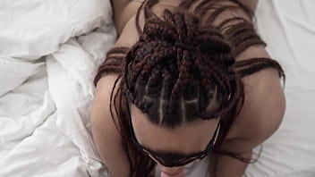 Preview 1 of Sunny Leoned Sex Pic - Black BBW sucking white cock