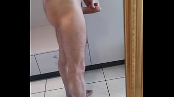 Preview 2 of Kitchen Mom Sex Real Son - Playing with my big dick&amp_sexy sole