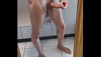 Preview 3 of Kitchen Mom Sex Real Son - Playing with my big dick&amp_sexy sole