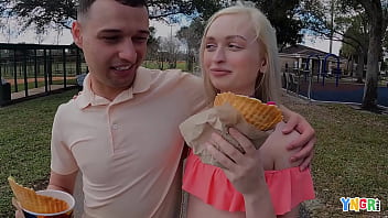 Preview 1 of Small Boy Big Mom Xxx - YNGR - Blonde Teen Starlette Storm Takes On A Big Cock And Gives A Rimjob