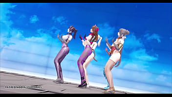 Preview 3 of Risheme Thilugu - [MMD] Red Velvet - Red Flavor Kpop Striptease Dva Mercy Pharah Mei Widowmaker Symetra Overwatch Uncensored Hentai 4K 60FPS