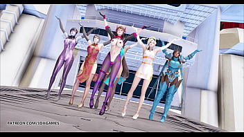 Preview 1 of Risheme Thilugu - [MMD] Red Velvet - Red Flavor Kpop Striptease Dva Mercy Pharah Mei Widowmaker Symetra Overwatch Uncensored Hentai 4K 60FPS