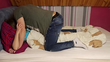 Preview 1 of Lesbian Farting Twat To Twat - Morning Blowjob from a Sexy Stepsister. Fucked in the mouth.