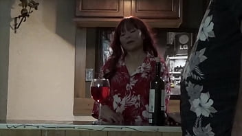 Preview 1 of Pangita - Japanese Latina Amature Milf Mature Enjoys Dick on a Bar Creampied