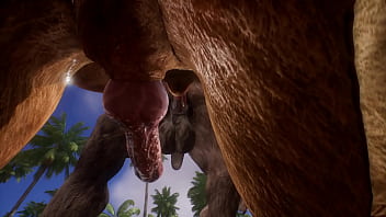 Preview 2 of Cauple My Dad - Minotaur fucks Lion and cums in his mouth - Wildlife