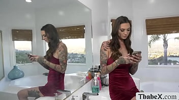 Preview 1 of Female Cop Raped - Tall hot brunette gets fucked by her shemale date