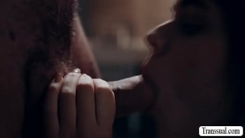 Preview 2 of Lnterracial Fuck - Handsome dude bareback his Tgirl stepsis
