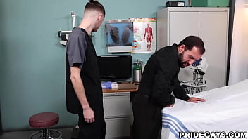 Preview 2 of Mota Land - Pridegays.com - Christian Ace examines and fucks his stepdad,  Alonzo Diaz. Christian is studying hard and needs a volunteer to practice the process of a prostate.Luckily,  his handsome stepdad,  Alonzo,  wants to get his first experience