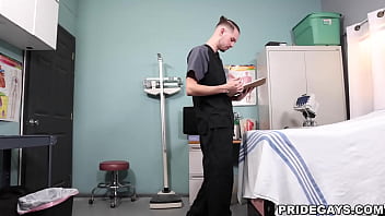 Preview 1 of Mota Land - Pridegays.com - Christian Ace examines and fucks his stepdad,  Alonzo Diaz. Christian is studying hard and needs a volunteer to practice the process of a prostate.Luckily,  his handsome stepdad,  Alonzo,  wants to get his first experience