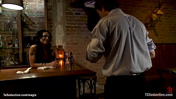 Preview 1 of Selfie Toge - Busty shemale bartender fucking client