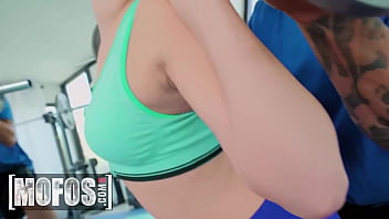 Preview 1 of Wife Kissing A Friend - (Athena Faris) Is At The Gym Stretching In Front Of (Alex) Which Marks The Beginning Of The Real Workout - Mofos