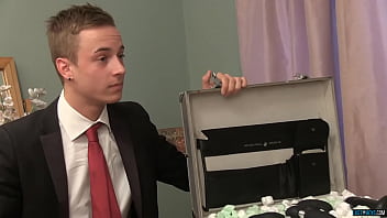 Preview 1 of Big Succinct - Suited gay twinks Lewis Romeo and Steve Agostina anal breed