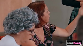 Preview 1 of Salman Khan Fucking Movies - SacredShemale.com - Trans Daisy Taylor barebacked at dinner