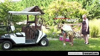 Preview 1 of Casca Ashakova - Granny learns new moves from golf instructor