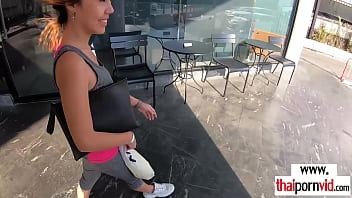 Preview 2 of Alyce Anderson Anal - Petite amateur Thai teen Bee alpinist wants to reach the top