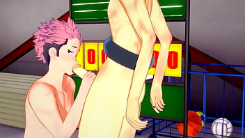 Preview 2 of Piss Shit Poo Pee Japan - Jujutsu Kaisen Yaoi - Yuji Itadori Blobjob and fucked by Sakuna - Sissy crossdress Japanese Asian Manga Anime Game Porn Gay
