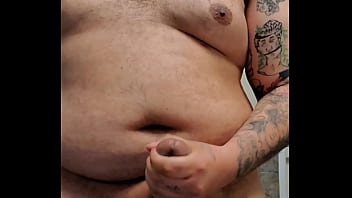 Preview 4 of Big Big Cock Hot Sex - Jacking off my black dick in a public bathroom until I shoot a big cumshot all over the counter