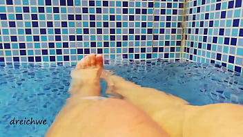Preview 2 of Jonni Darkko Deepthroat - Feet in the pool with water