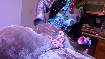 Preview 3 of Leah Jaye Punnished By Teacher - Victoria Cakes Gets Her Fat Ass Made into A Cake By Gibby The Clown