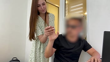 Preview 1 of Bi Ffm - Stepson: - Can I cum inside you? Stepmother: Yes,  come on,  stepson,  I&#039_ll take a pill.