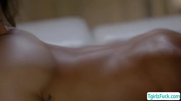 Preview 4 of Mandy Musa Xxx - Brunette ts Jade Venus blowjobs cock and ass anal barebacked