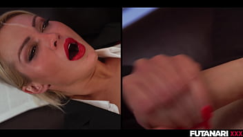 Preview 3 of Hindi Masala Sex - Real Life Futanari - Cherry Kiss jerk off her huge dick on a job interview w Self Facial