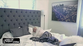 Preview 2 of Dogs Woman Sax - Teen Deals with her Upset Stepfather Early Morning