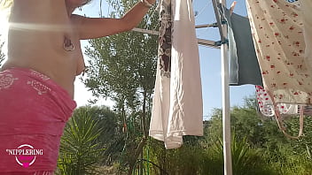 Preview 3 of Wa Perth - nippleringlover hot topless outdoors flashing pierced tits &amp_ pierced pussy extreme stretched nipple piercings