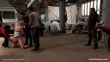 Preview 1 of Lad Sat Work - Blond face and ass fucked in public