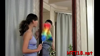 Preview 1 of Trucker With Teen - Karolin is using a fake penis to make herself cum